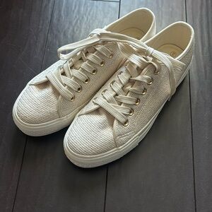 Ophelia Roe Ashley Tan & Gold casual Sneakers size 9 NWT